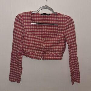 Zara Gingham Top